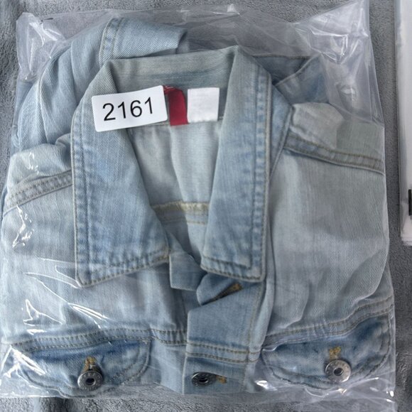 Divided by H&M Cropped Denim Jean Jacket Womens Size 4 Button Front Blue - Picture 12 of 12